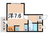 セシリア野崎 1Rの間取り