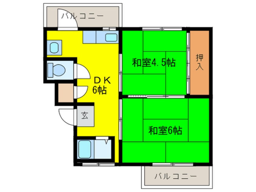 間取図 岡山ハイツ