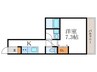 クレール北白川 1Kの間取り