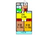 龍宝マンション 2DKの間取り