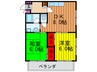 龍宝マンション 2DKの間取り