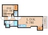 インサイトルポ山科小野 1LDKの間取り