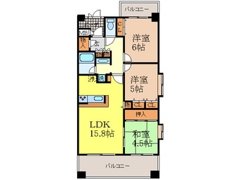 間取図 ディ－クラディア江坂(403)