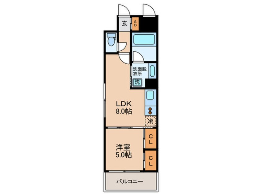 間取図 レジディア心斎橋ウエスト