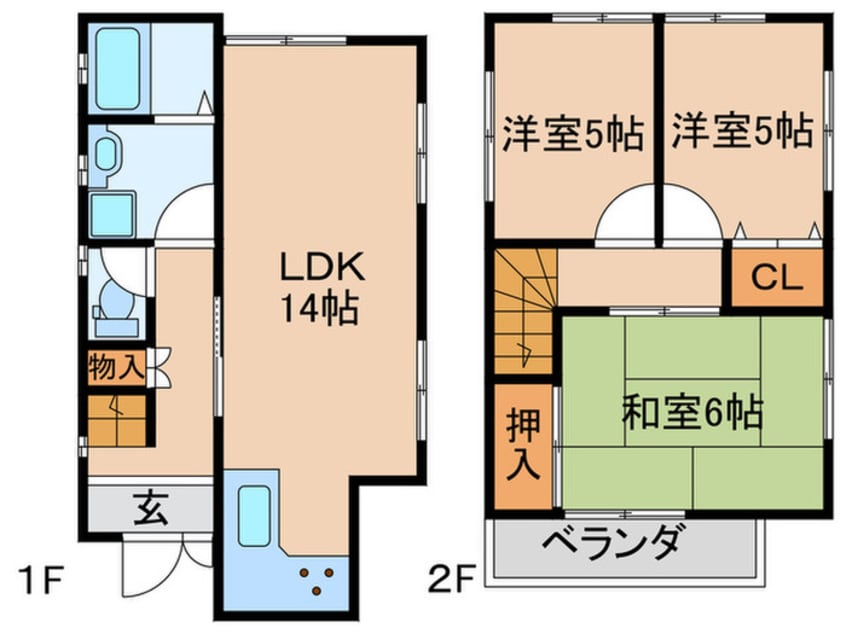 間取図 広野町小根尾貸家