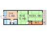 レジデンス菱屋 2DKの間取り