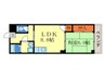レジデンス菱屋 1LDKの間取り