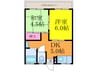 梁守マンション 2DKの間取り
