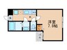 フラッティ堀川高辻 1Kの間取り