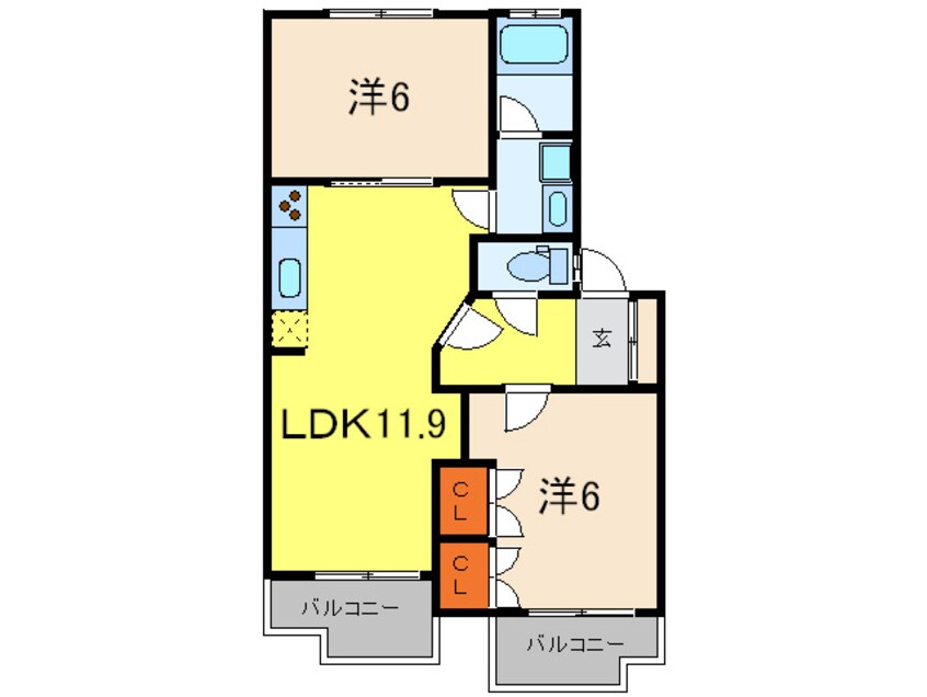 間取図 ヴィラ芦屋Ｂ棟
