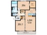 ＶＩＬＬＡ　ＤＥＬ　ＳＯＬ 2LDKの間取り