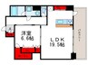 アマデウス北堀江 1LDKの間取り
