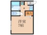 太秦ハイツ 1Kの間取り