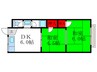 イワタバコ苑 2DKの間取り