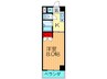 サニーカーサ 1Kの間取り