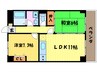 メゾン桂川 2LDKの間取り