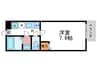 フラッティ四条大宮Ⅱ 1Kの間取り