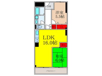 間取図 ルネ千里山(302)