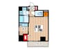 Park Hills 北堀江 la moda 1Kの間取り