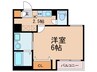 グラシアス上本町 1Kの間取り