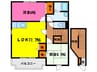 ロマンビビール参番館 2LDKの間取り