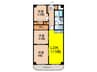 マンション住吉川（807） 3LDKの間取り
