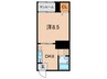 アセンダ六甲山の手 1DKの間取り