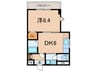 パルメゾン北町 1DKの間取り