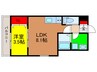 ジーメゾン寝屋川秦町ルシェール 1LDKの間取り