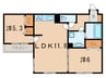 グレイスコート本山中町 2LDKの間取り