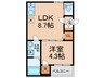 F asecia heulan 1LDKの間取り