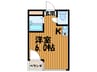 武田第２マンション 1Rの間取り