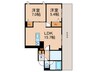 La Jolla城陽 2LDKの間取り