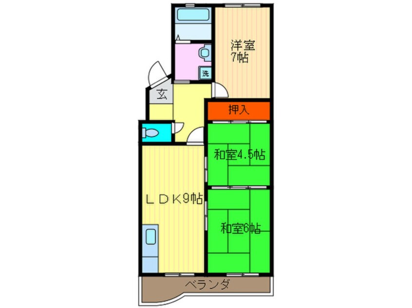 間取図 長岡コ－ポ