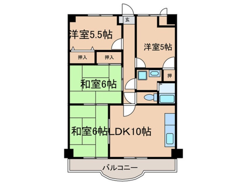 間取図 サンロ－ド蔵前