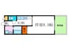 ウエストコ－ト北白川 1Kの間取り
