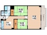 メガロコープ平野２号棟（435） 3DKの間取り