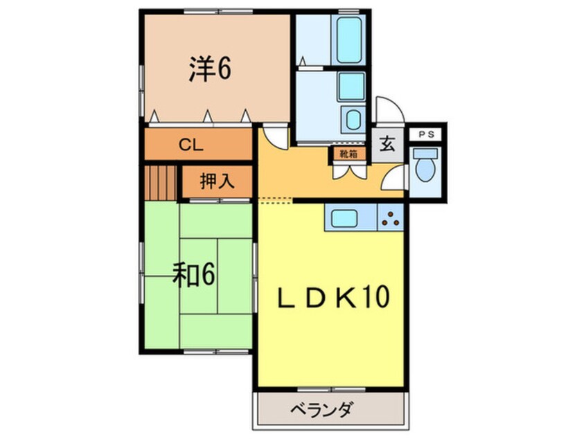 間取図 ロ－ズコ－ポ荒牧