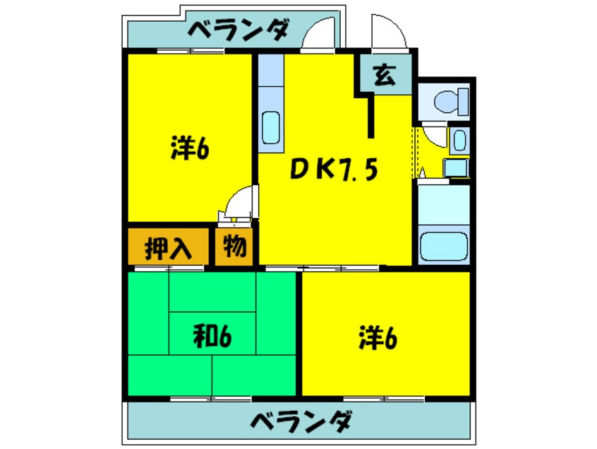 間取図 天美ローズマンション