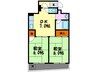 オプティトモオカⅠ 2DKの間取り