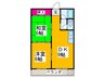藤ヶ丘ハイツ 2DKの間取り