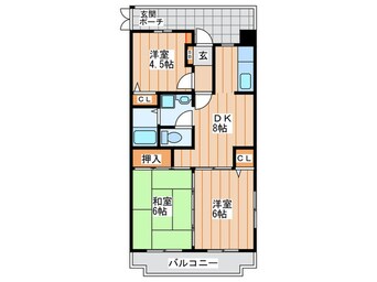 間取図 リバ－サイドマンション川勝