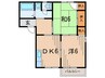 クリアースカイ８　Ｂ棟 2DKの間取り