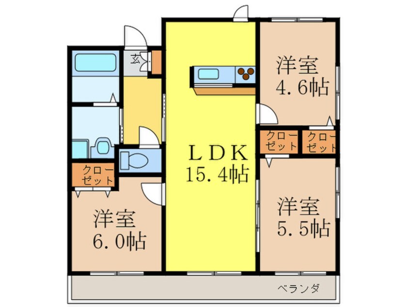 間取図 Ｓａｎ　Ａｉ　Ｒｉｏ