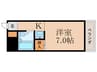 西野山洛庵 1Kの間取り