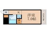 西野山洛庵 1Kの間取り