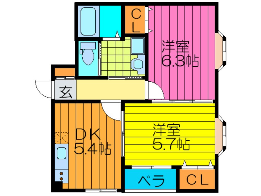 間取図 ラフォ－レ千林Ⅱ