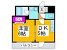 トリニティ－グレ－ス 1DKの間取り