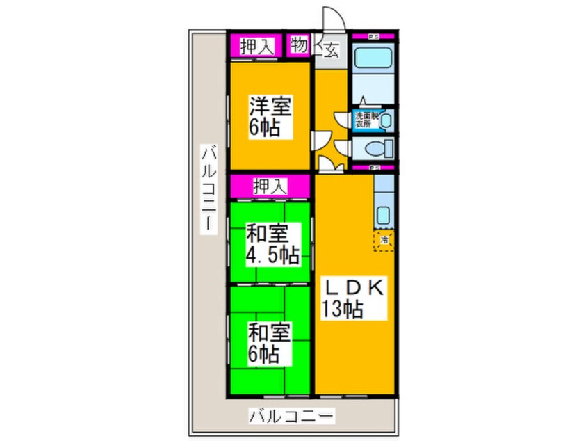 間取図 プレアール喜多