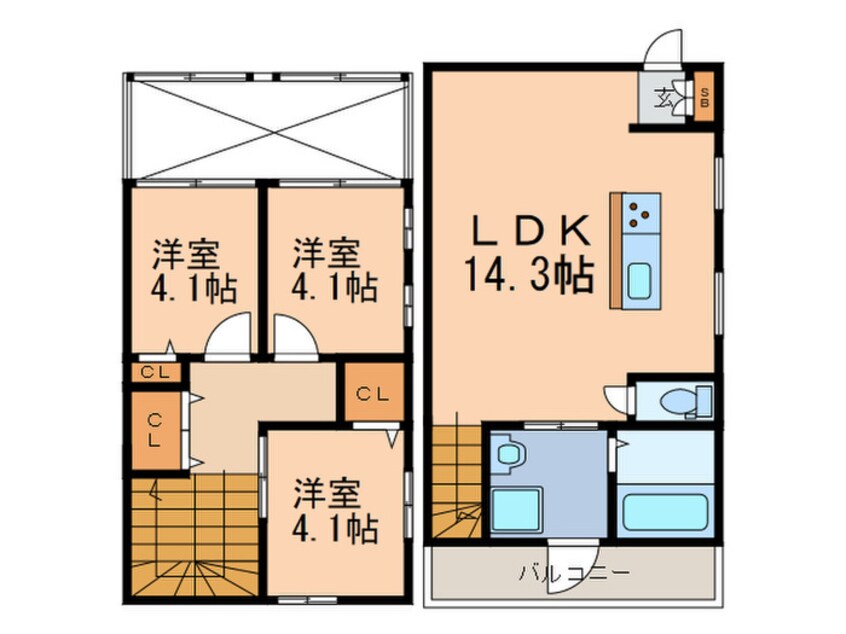 間取図 ブロンテ灘・国玉通